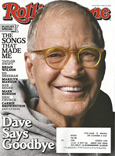 Rolling Stone Magazine # 1235 May 21, 2015 Dave Says Goodbye Special David Letterman Issue (Single Back Issue), Brian Wilson, Etc.