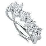 Sterling Silver Ring Cubic Zirconia CZ Fashion Right Hand Ring - Nickel Free Fashion Right Hand Ring