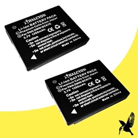 Two Halcyon 1200 mAH Lithium Ion Replacement Battery for Panasonic Lumix DMC-S1 12.1 MP Digital Camera and Panasonic DMW-BCK7