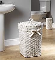 White Rattan Laundry Basket