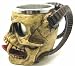 Gothic Skull Tankard Horns Mug Steel Cup Fangs Goblet