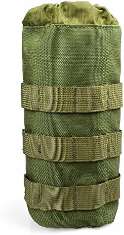 Mopacelle Mesh Bottom Molle Tactical Water Bottle Pouch with Free 2 in 1 Stylus (Army Green)