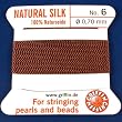 Griffin Silk Beading Stringing Cord & Needle Brown Sz 6