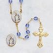 Crystal Rosary - Our Lady of Providence - 7mm Crystal Beads - 21in. Chain - Center Piece with Matching Lapel Pin - Gift Box Included - IMPORTED FROM ITALY