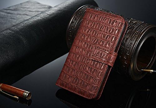 Alligator Finish Samsung Galaxy S6 Wallet and Case in Coffee, Soft Leather Case with Alligator Finish, Includes Full Wallet and Credit Card/ID Slots
