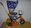 Two-Tone Childrens Tricycle w/ Cabana Style Top Cover and Removable Infant Compatible Seat