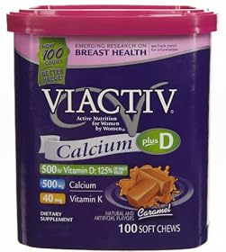 Viactiv Soft Calcium Chews, 500+D+K, Caramel, 90-Count Boxes (Pack of 2)