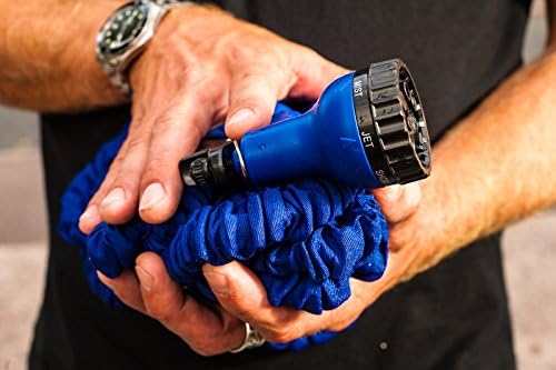 Best Expandable Garden Hose - Expanding Blue Pocket Water Hoses by Prohoze. Great for Gardening - Car Washing - RV hose - Boat hose - Expands to 50 ft - 8-Setting Spray Nozzle - UV Protective Storage Holder - Satisfaction Guaranteed