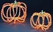 Set of 2 Pre-Lit Halloween Rope Lighted 3-D Outdoor Pumpkin Decorations