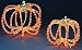 Set of 2 Pre-Lit Halloween Rope Lighted 3-D Outdoor Pumpkin Decorations
