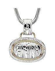 Sterling Silver and 14K Yellow Gold Diamond Pendant with Chain -- LIFETIME WARRANTY