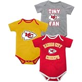 Newborn Kansas City Chiefs 3 Piece Creeper Set (0/3M - 6/9m) 6-9 Months