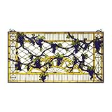 Meyda Tiffany 79789, 17W X 32H Grape Diamond Trellis Stained Glass Window