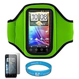 Green Moisture Resistant Neoprene Workout Armband for Sprint HTC EVO 3D And ....