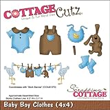 CottageCutz Die with Foam, 4 by 4-Inch, Baby Boy Clothes