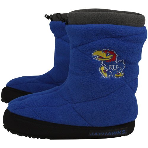 Kansas Jayhawks Ladies Royal Blue Fleece Slipper Booties (Large)