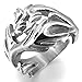 Men's Large Stainless Steel Ring Silver Dragon Gothic Tribal Biker Polished