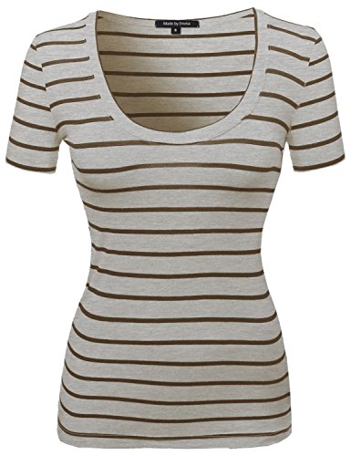 MBE Women's Contemporary Broad Basic Stripe Pattern Tee