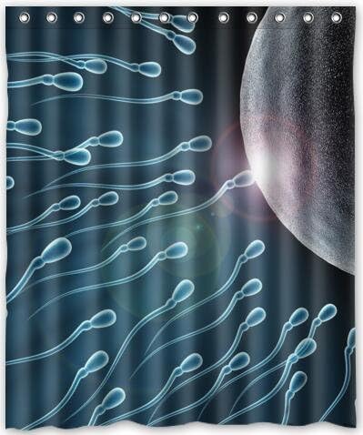 Generic Personalized Mobile sperm Semen spermatozoa and ova for Shower Curtain Bath Curtain 60 x72""