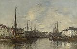 'Eugne Boudin Brussels Harbour ' Oil Painting, 18 X 28 Inch / 46 X 72 Cm ,printed On Polyster Canvas ,this Imitations Art DecorativeCanvas Prints Is Perfectly Suitalbe For Study Decoration And Home Decoration And Gifts