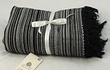 Forest Textured Stripe Black MerinoThrow Blanket