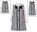 Rare Editions Girls 2T-6X 2-Piece BLACK IVORY RUFFLE HOUNDSTOOTH Jumper Dress Set