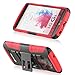 Fosmon STURDY Shock Absorbing Dual Layer Hybrid Holster Cover Kickstand Case for LG G3 - Retail Packaging (Red)