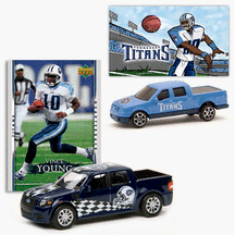 Tennessee Titans - Vince Young (Dark Blue Car) 2007 Upper Deck Collectibles NFL Ford SVT Adrenalin Concept with Card