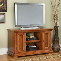 Home Styles Homestead TV Stand in Distressed Warm Oak Finish