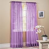 2 Piece Solid Lavender Purple Sheer Window Curtains/drape/panels/treatment 58'w X 84'l