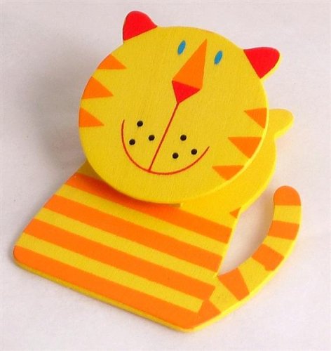Childrens Toyshop  Toys : Magnetic wooden animal clip for photos messages or important notes - Cat design