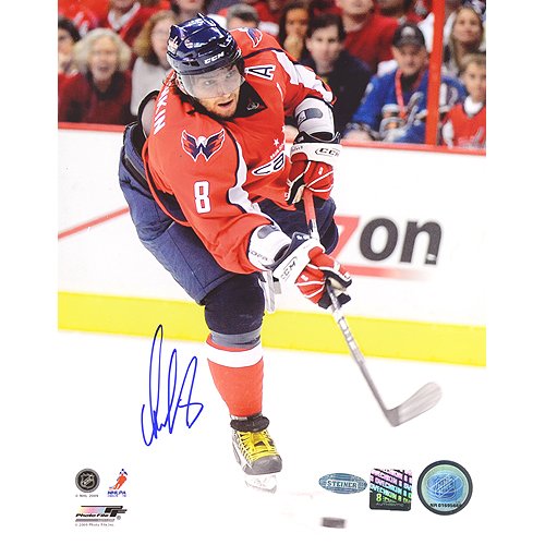 Steiner Sports NHL Alexander Ovechkin Red Jersey Slap Shot Vertical Autographed 8-by-10-Inch Photograph