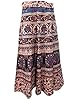 Indian Skirts Wrap Around Long Skirt Apricot Blue Print Casual Wear