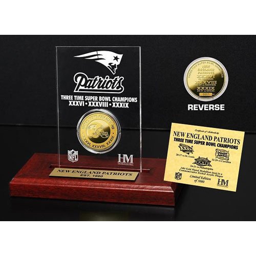 Highland Mint NFL New England Patriots New England Patriots 3x SB Champs Etched Acrylic