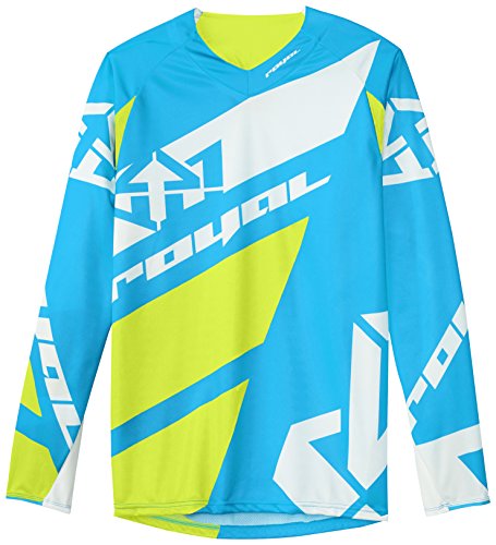 Royal Racing Long Sleeve Victory Race Jersey, Blue/Yellow/White, X-Large