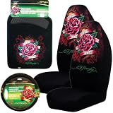 Ed Hardy Dedicated to the One I Love 5-pc Set Seat Covers, Floor Mats, Steering Wheel Cover