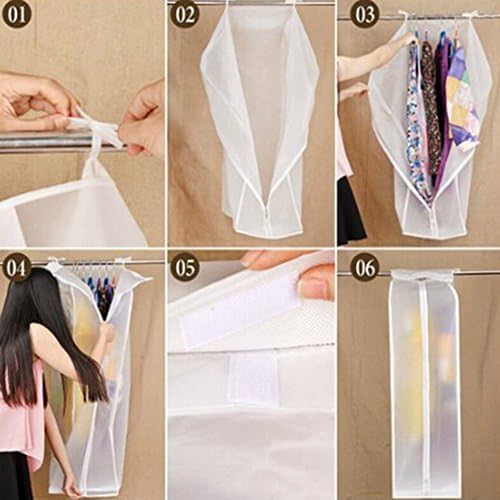 Waterproof See-Through Frosted Clothes Storage Zip Up Frameless Suit Protector