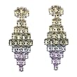 Earrings With 16.20ctw Precious Stones - Genuine Clean Diamonds and Sapphires Well Made in 14K White Gold. Total item weight 12.60g Length 48.0mm