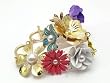 Big & Chunky Multicolor Flower Toggle Cuff Bracelet