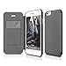 elago® [Leather Flip[Dark Grey] - [Card Slot][Screen Protection][Premium Hybrid Construction] – for iPhone 6/6S Plus