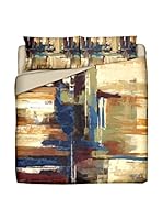 FOOL COLORS by MANIFATTURE COTONIERE Juego De Funda Nórdica Labyrinth (Beige/Azul)