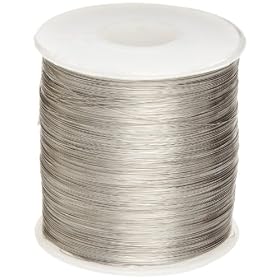 Nickel Chromium Wire, Chromel-A, Annealed, 1lb Spool, 18 AWG, 0.04" Diameter, 500' Length