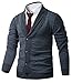 HARRISON83 Mens Slim Fit Basic Button Up Shawl Collar Knit Cardigan Sweater