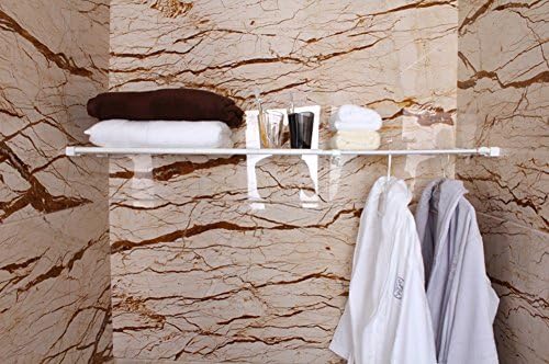 AEVER Telescopic Storage Rack Shelf Nail Free for Kithchen Cupboard, Bathroom Caddy, Wardrobe, Cabinets, Bookcase Compartment Collecting Prop Extending 57 to 90cm Adjustable (White)