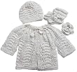 Handmade Newborn Baby Sweater and Hat Set - Natural (100% Hand-knitted)