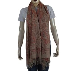 Pure Wool Wrap and Stoles in Antique Paisley Design