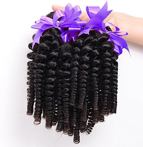 SATAI Unprocessed Virgin Mongolian Afro Kinky Curly Human Hair Weave Extensions for Black Women Natural Black 3pack Bundle (10 12 14)