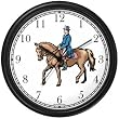 Dressage Horse and Rider Horse Wall Clock by WatchBuddy Timepieces (White Frame)