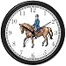 Dressage Horse and Rider Horse Wall Clock by WatchBuddy Timepieces (White Frame)