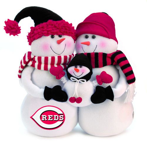 MLB Cincinnati Reds Snowmen Family Holiday Table Top Decoration
